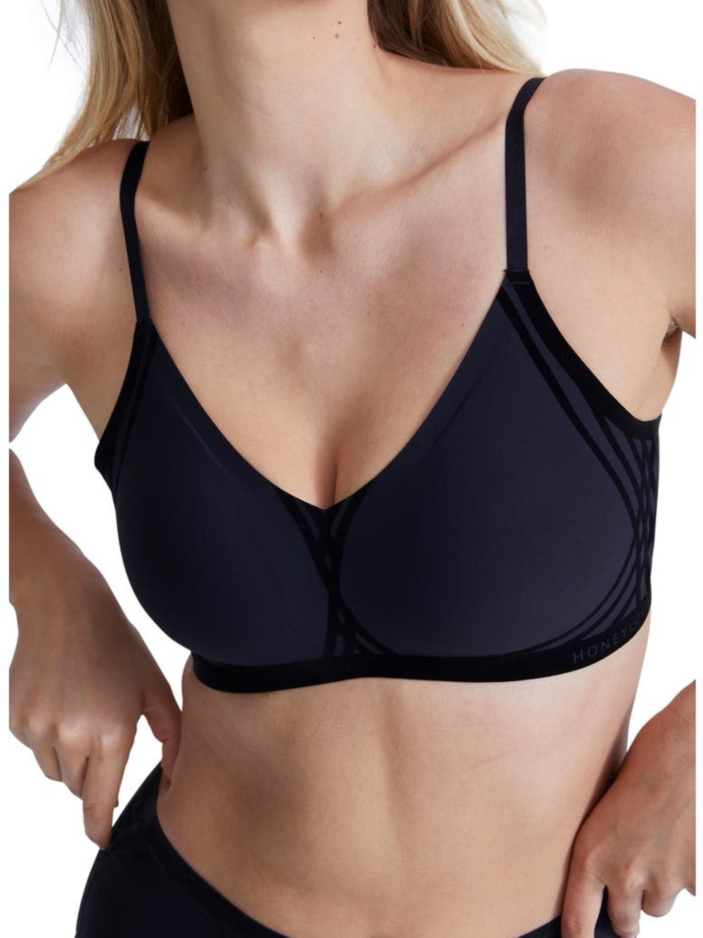 Honeylove Silhouette Bra Black Velvet Sculpting Size Medium